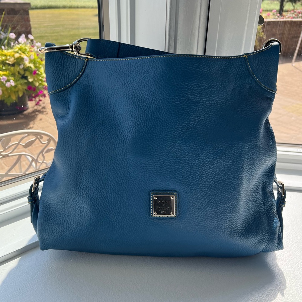 Blue Dooney & Bourke pebble leather medium shoulder sack